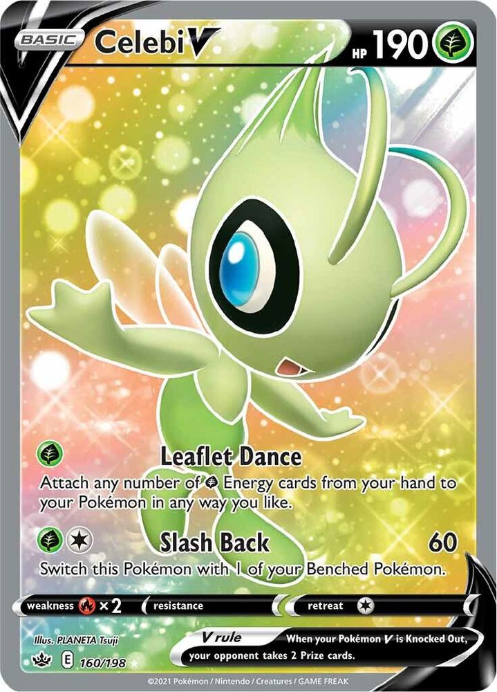 Celebi V (Full Art) 160/198 card from SWSH06: Chilling Reign