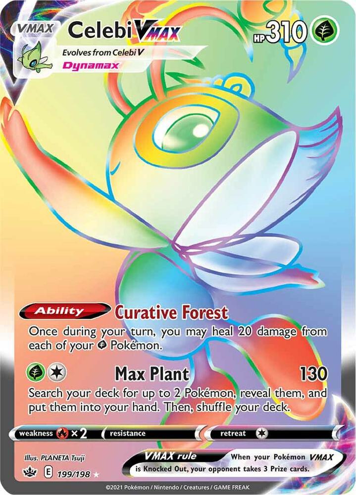 Celebi VMAX (Secret) 199/198 card from SWSH06: Chilling Reign