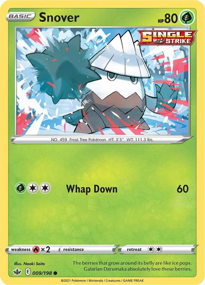 Snover 009/198 card from SWSH06: Chilling Reign