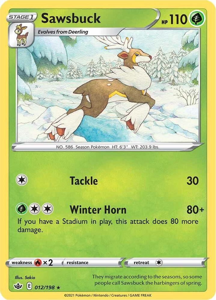 Sawsbuck 012/198 card from SWSH06: Chilling Reign