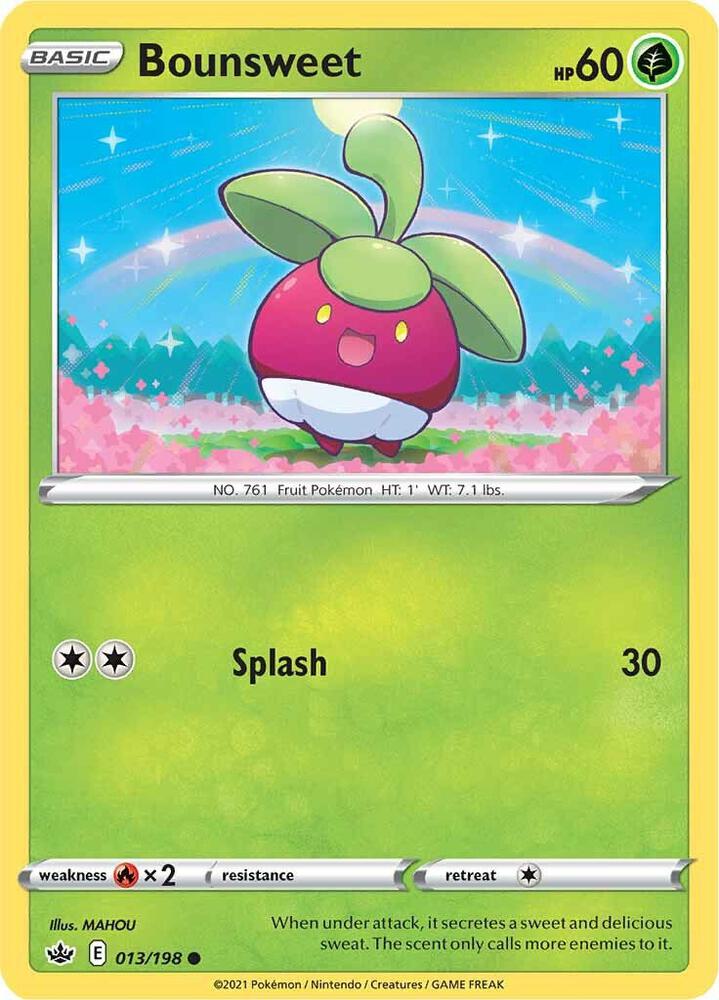 Bounsweet 013/198 card from SWSH06: Chilling Reign