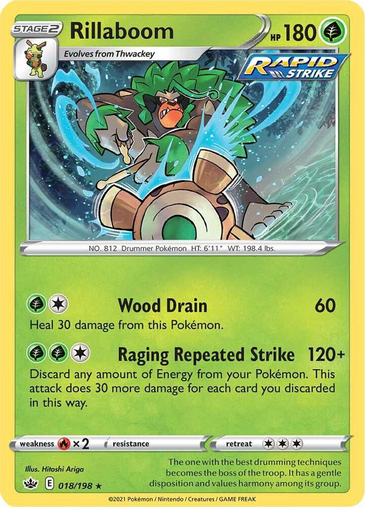 Rillaboom 018/198 card from SWSH06: Chilling Reign