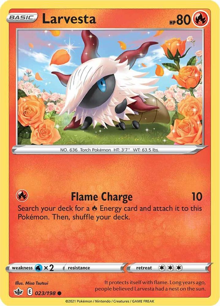 Larvesta 023/198 card from SWSH06: Chilling Reign