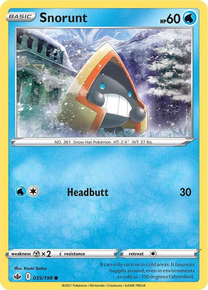 Snorunt 035/198 card from SWSH06: Chilling Reign