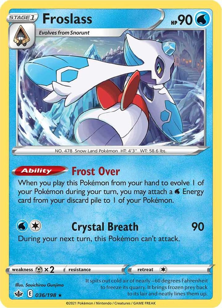 Froslass 036/198 card from SWSH06: Chilling Reign