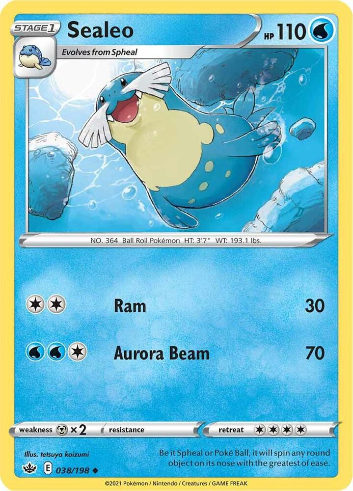 Sealeo 038/198 card from SWSH06: Chilling Reign