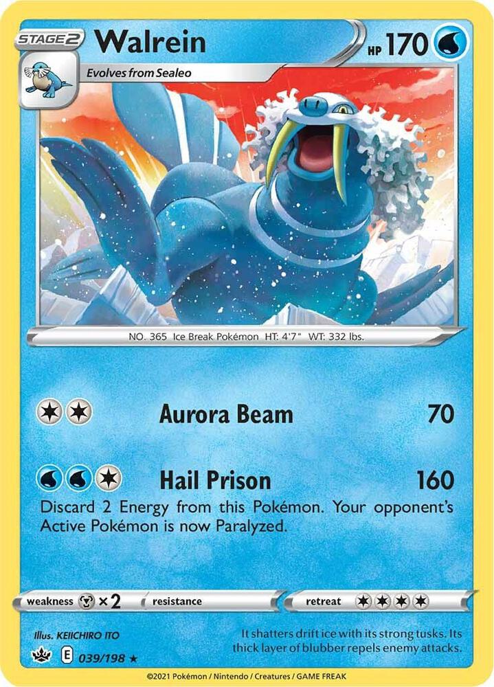 Walrein 039/198 card from SWSH06: Chilling Reign