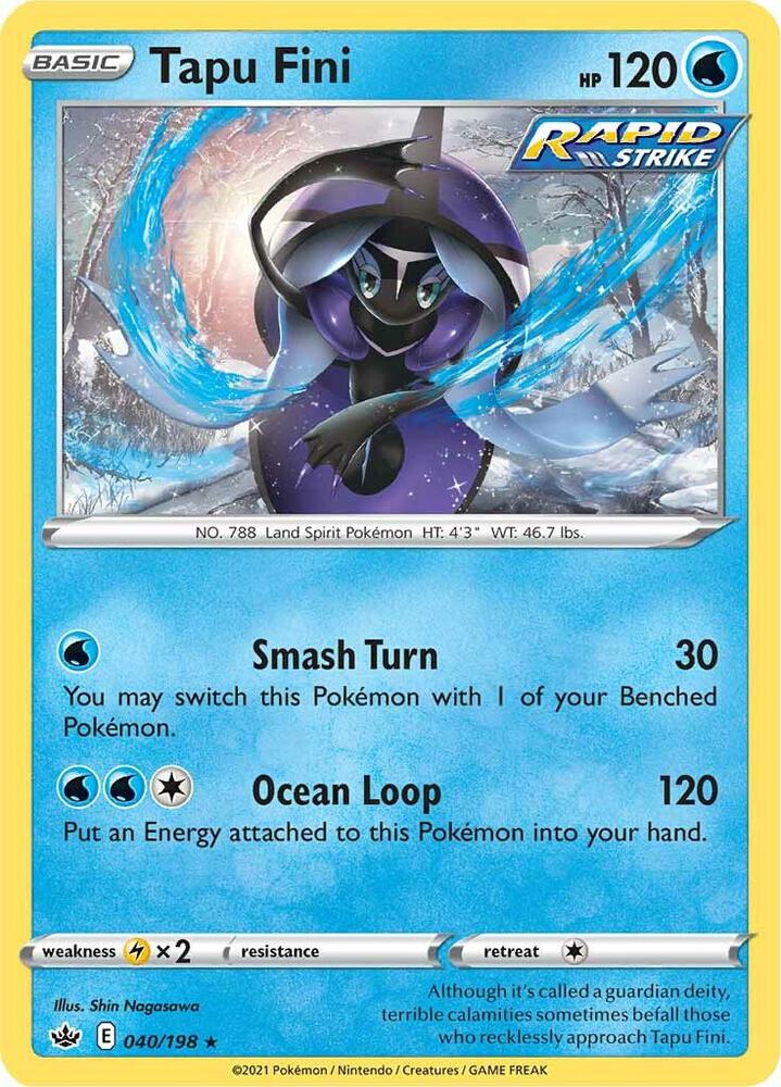 Tapu Fini 040/198 card from SWSH06: Chilling Reign
