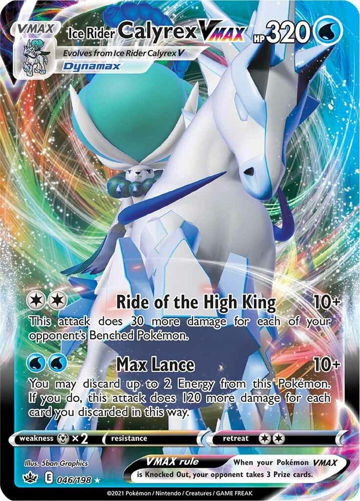 Ice Rider Calyrex VMAX 046/198 card from SWSH06: Chilling Reign