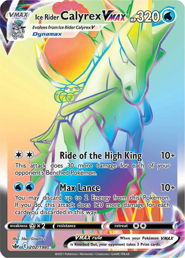 Ice Rider Calyrex VMAX (Secret) 202/198 card from SWSH06: Chilling Reign