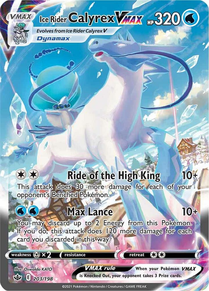 Ice Rider Calyrex VMAX (Alternate Art Secret) 203/198 card from SWSH06: Chilling Reign