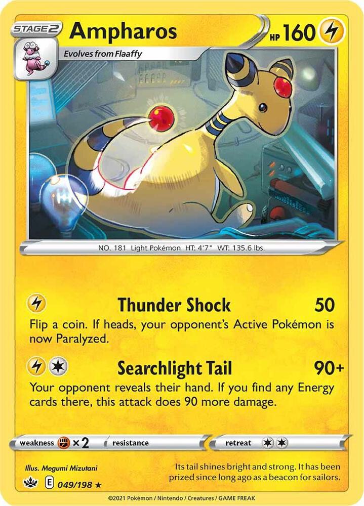Ampharos 049/198 card from SWSH06: Chilling Reign