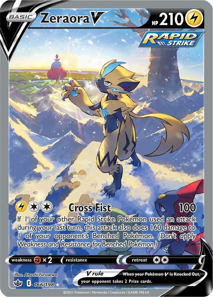 Zeraora V (Alternate Full Art) 166/198 card from SWSH06: Chilling Reign