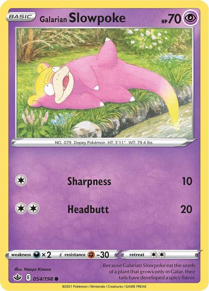 Galarian Slowpoke 054/198 card from SWSH06: Chilling Reign