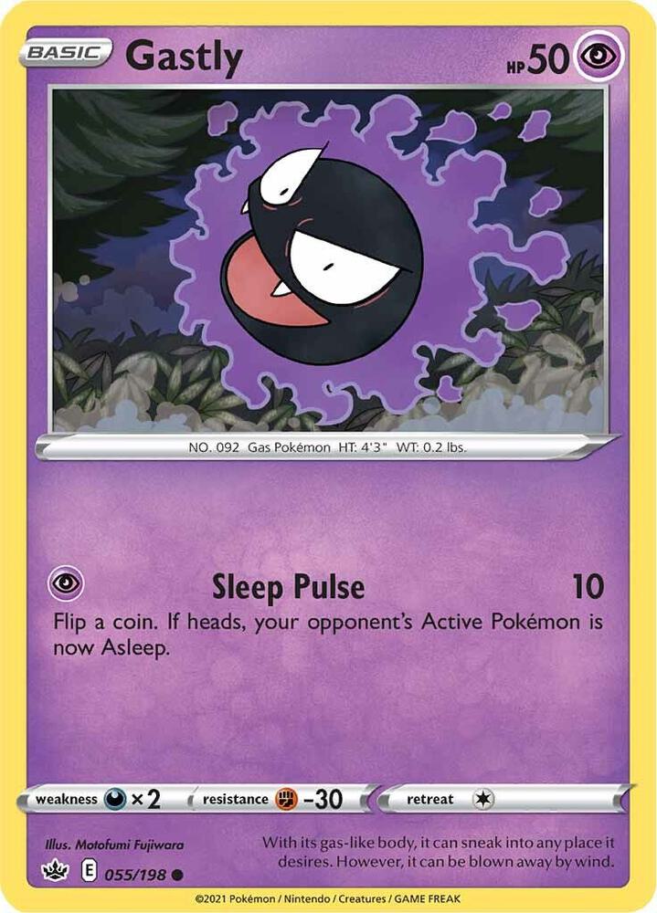 Gastly 055/198 card from SWSH06: Chilling Reign