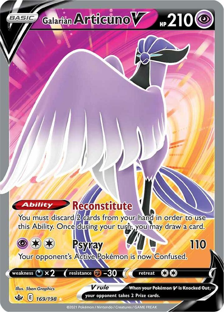 Galarian Articuno V (Full Art) 169/198 card from SWSH06: Chilling Reign