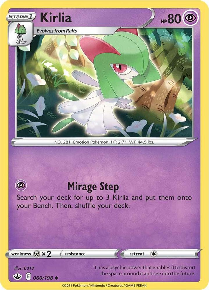 Kirlia 060/198 card from SWSH06: Chilling Reign