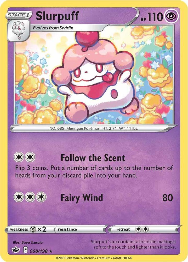 Slurpuff 068/198 card from SWSH06: Chilling Reign