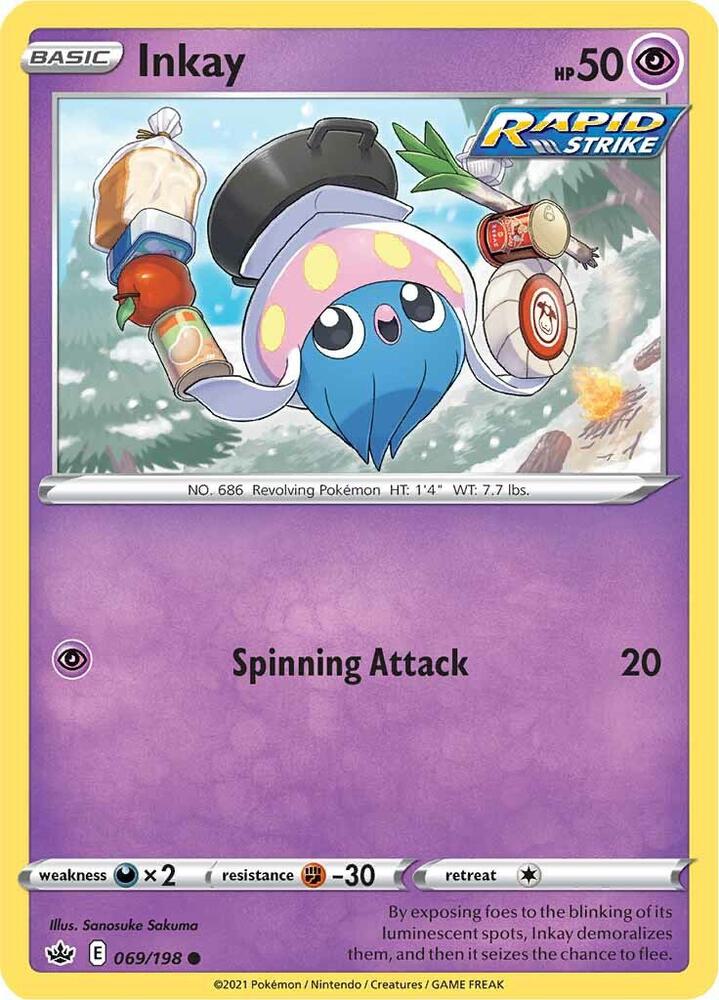 Inkay 069/198 card from SWSH06: Chilling Reign