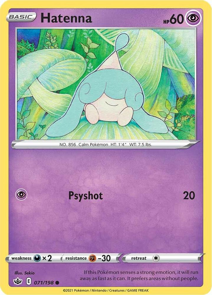 Hatenna 071/198 card from SWSH06: Chilling Reign