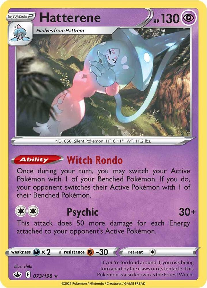 Hatterene 073/198 card from SWSH06: Chilling Reign