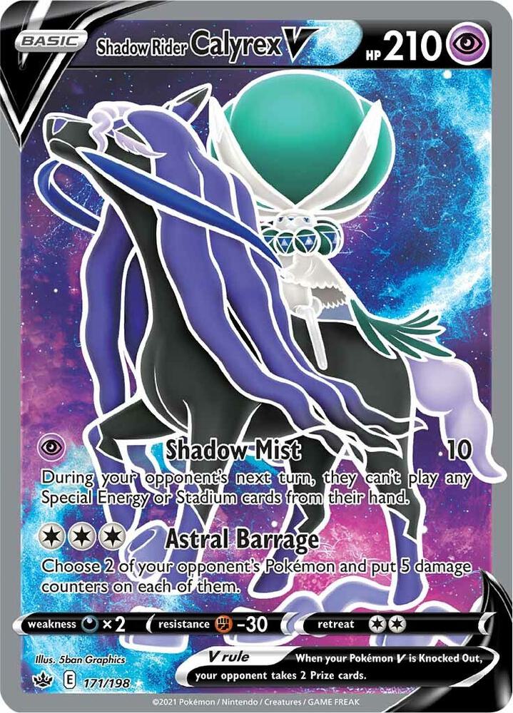 Shadow Rider Calyrex V (Full Art) 171/198 card from SWSH06: Chilling Reign