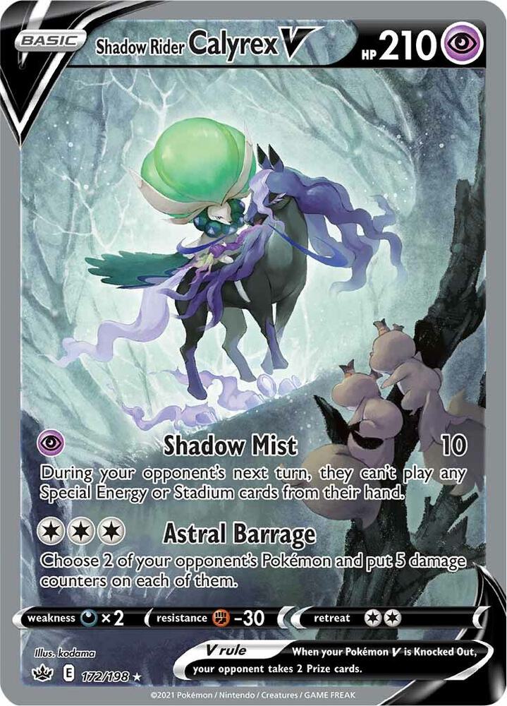 Shadow Rider Calyrex V (Alternate Full Art) 172/198 card from SWSH06: Chilling Reign