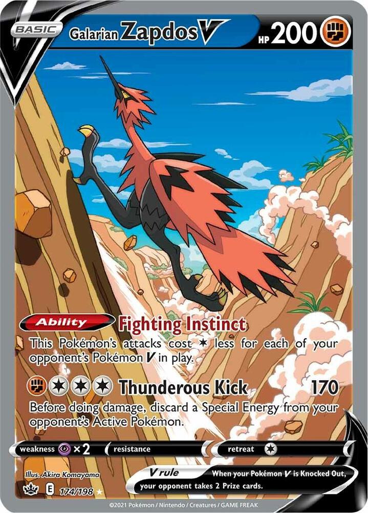 Galarian Zapdos V (Alternate Full Art) 174/198 card from SWSH06: Chilling Reign