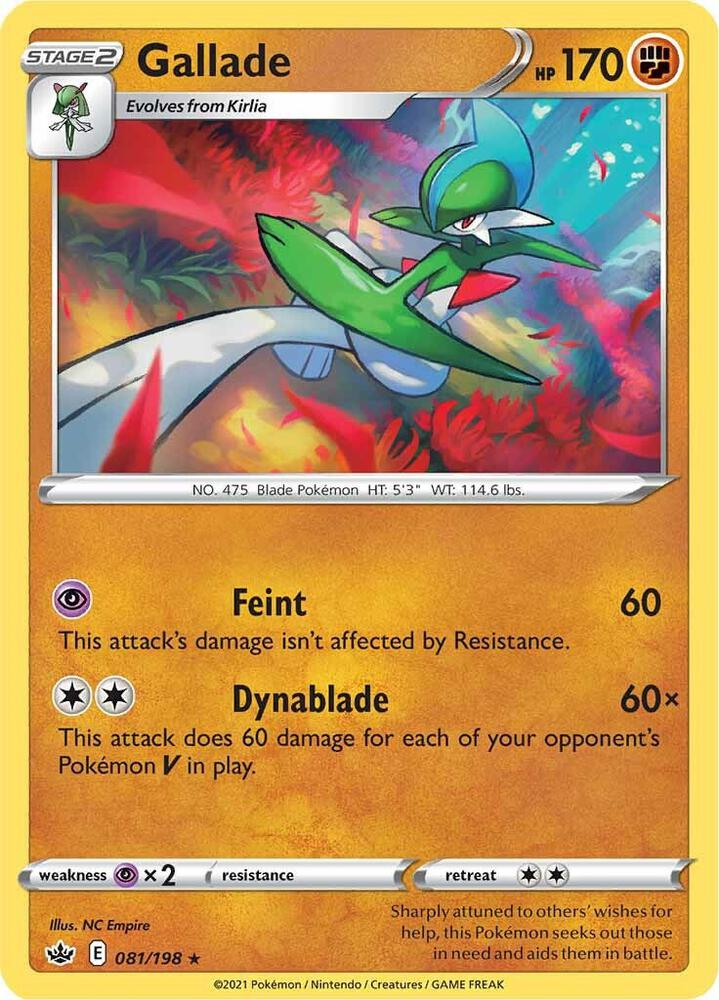 Gallade 081/198 card from SWSH06: Chilling Reign