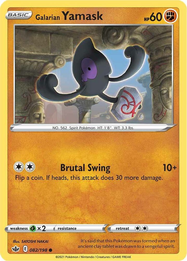 Galarian Yamask 082/198 card from SWSH06: Chilling Reign