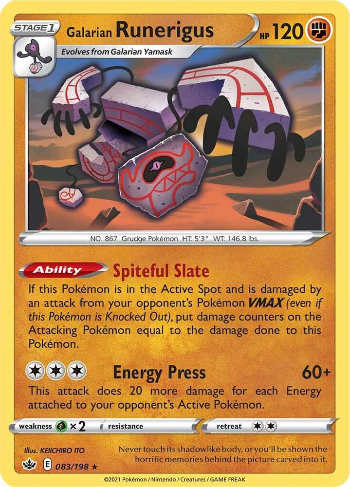 Galarian Runerigus 083/198 card from SWSH06: Chilling Reign