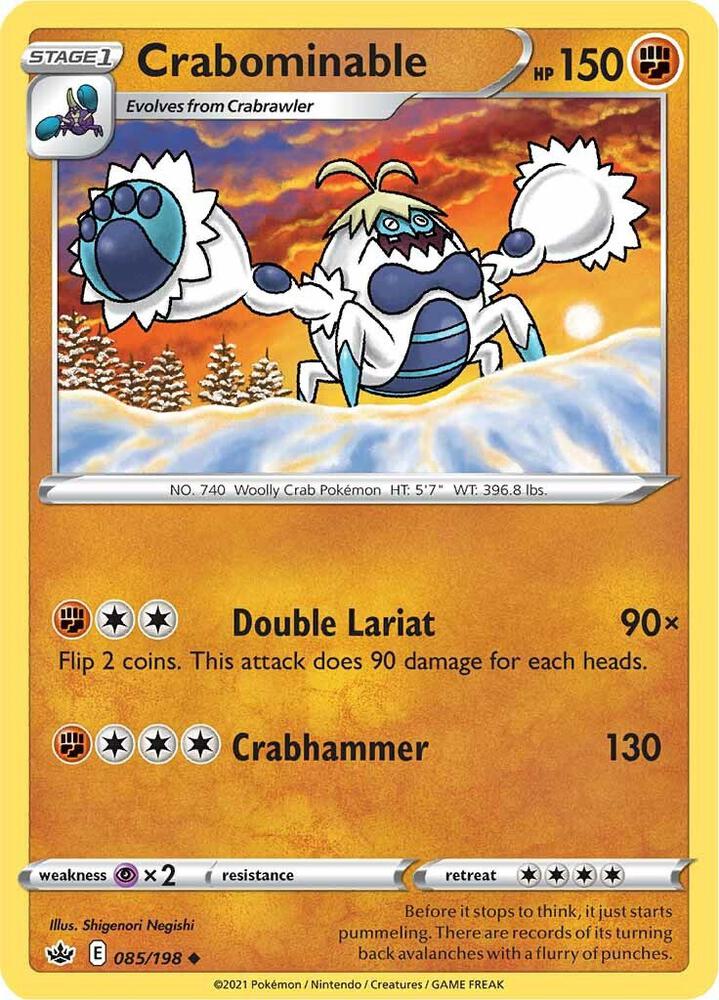 Crabominable 085/198 card from SWSH06: Chilling Reign