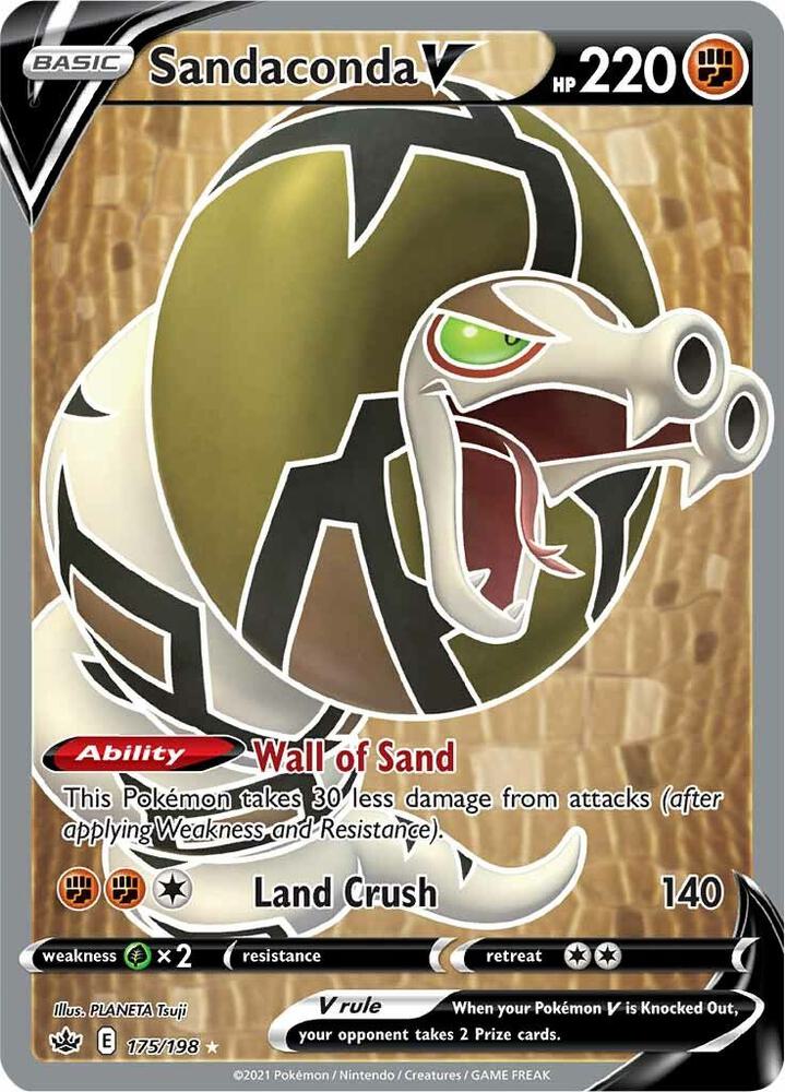 Sandaconda V (Full Art) 175/198 card from SWSH06: Chilling Reign