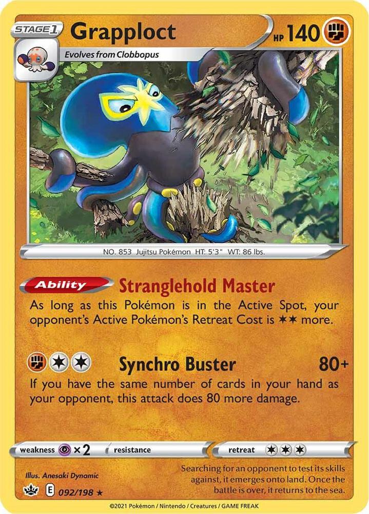 Grapploct 092/198 card from SWSH06: Chilling Reign