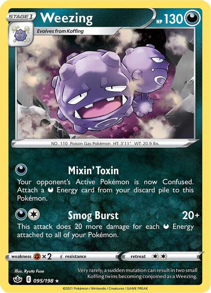 Weezing 095/198 card from SWSH06: Chilling Reign