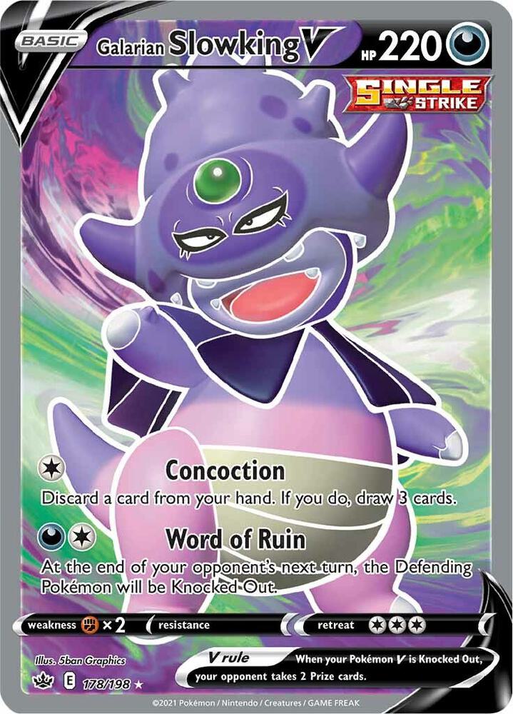 Galarian Slowking V (Full Art) 178/198 card from SWSH06: Chilling Reign