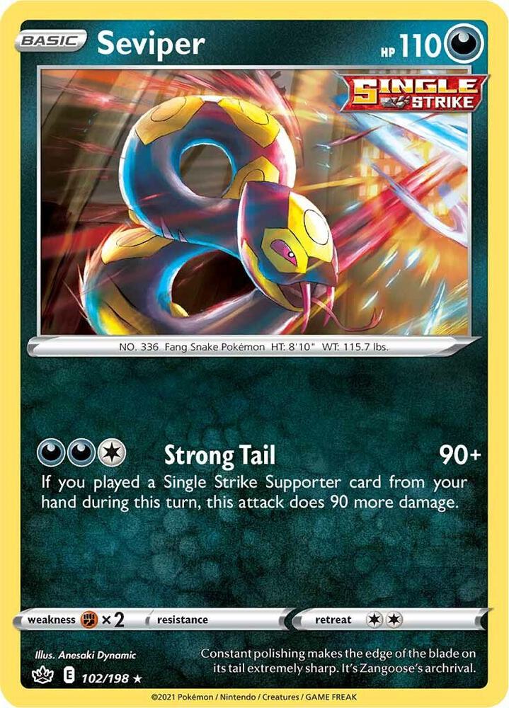 Seviper 102/198 card from SWSH06: Chilling Reign