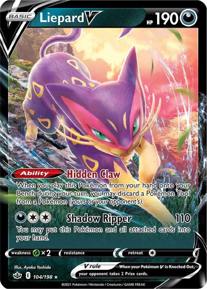 Liepard V 104/198 card from SWSH06: Chilling Reign