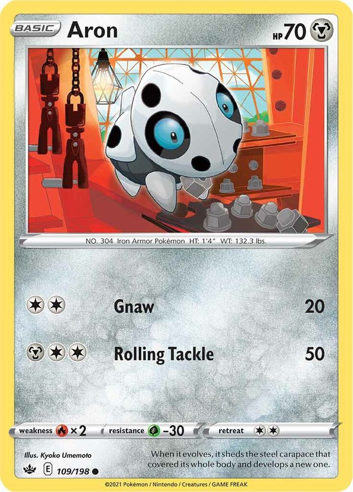 Aron 109/198 card from SWSH06: Chilling Reign
