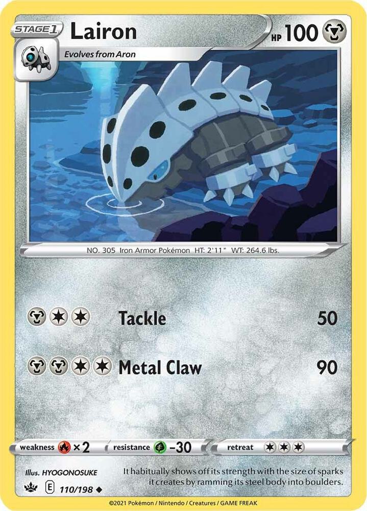 Lairon 110/198 card from SWSH06: Chilling Reign