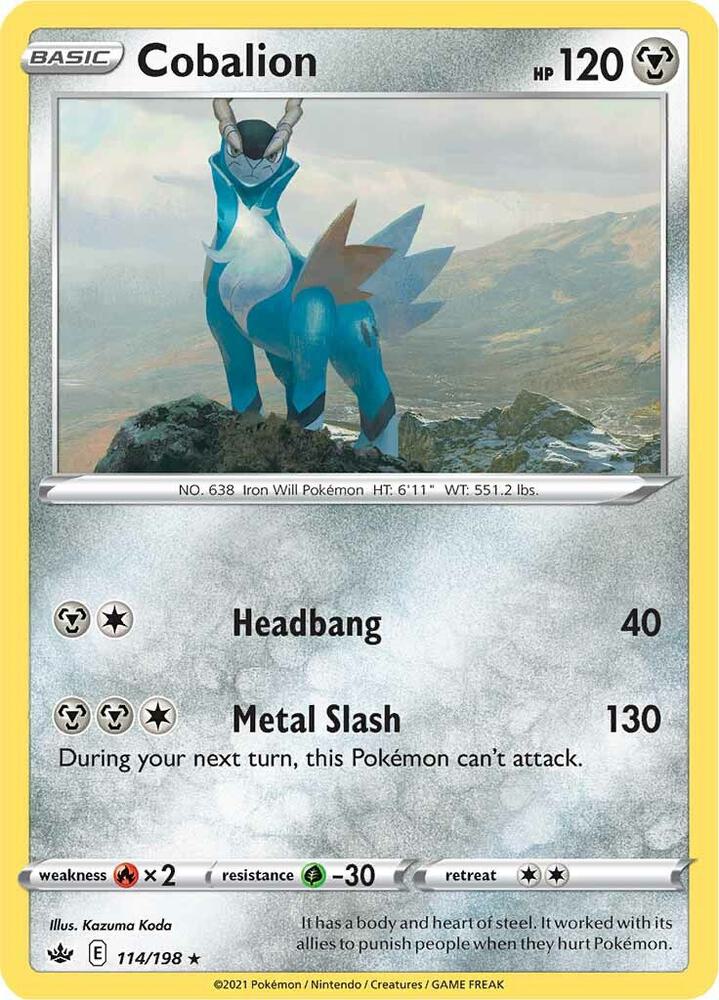 Cobalion 114/198 card from SWSH06: Chilling Reign