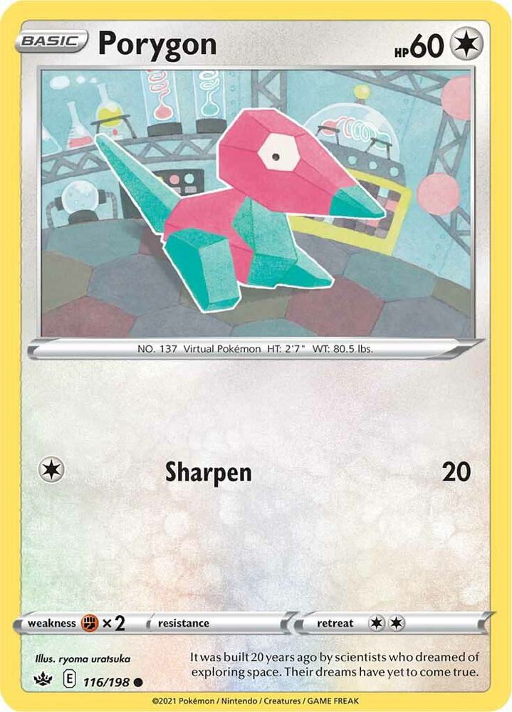 Porygon 116/198 card from SWSH06: Chilling Reign