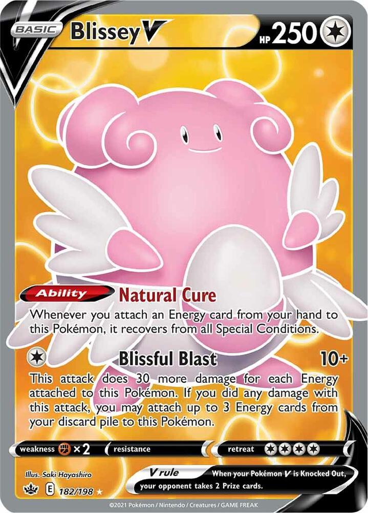Blissey V (Full Art) 182/198 card from SWSH06: Chilling Reign