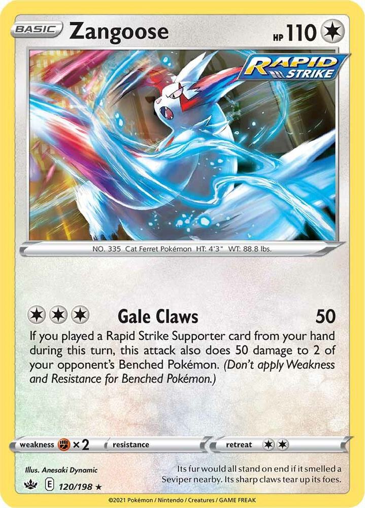 Zangoose 120/198 card from SWSH06: Chilling Reign