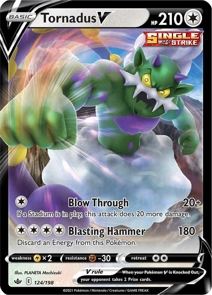 Tornadus V 124/198 card from SWSH06: Chilling Reign
