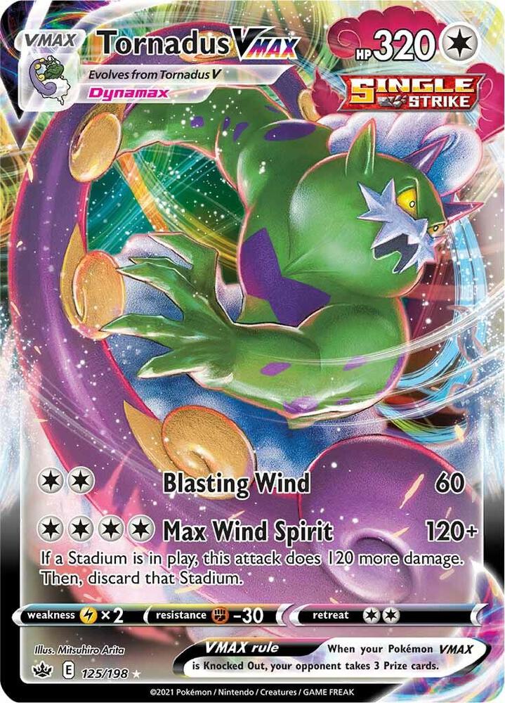 Tornadus VMAX 125/198 card from SWSH06: Chilling Reign