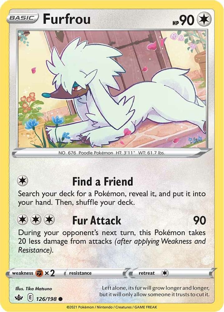 Furfrou 126/198 card from SWSH06: Chilling Reign