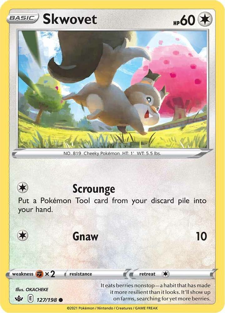 Skwovet 127/198 card from SWSH06: Chilling Reign