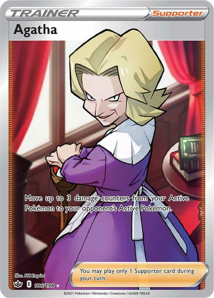 Agatha (Full Art) 186/198 card from SWSH06: Chilling Reign