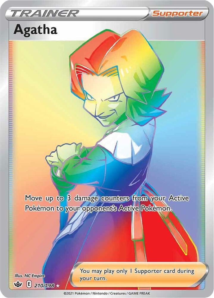 Agatha (Secret) 210/198 card from SWSH06: Chilling Reign